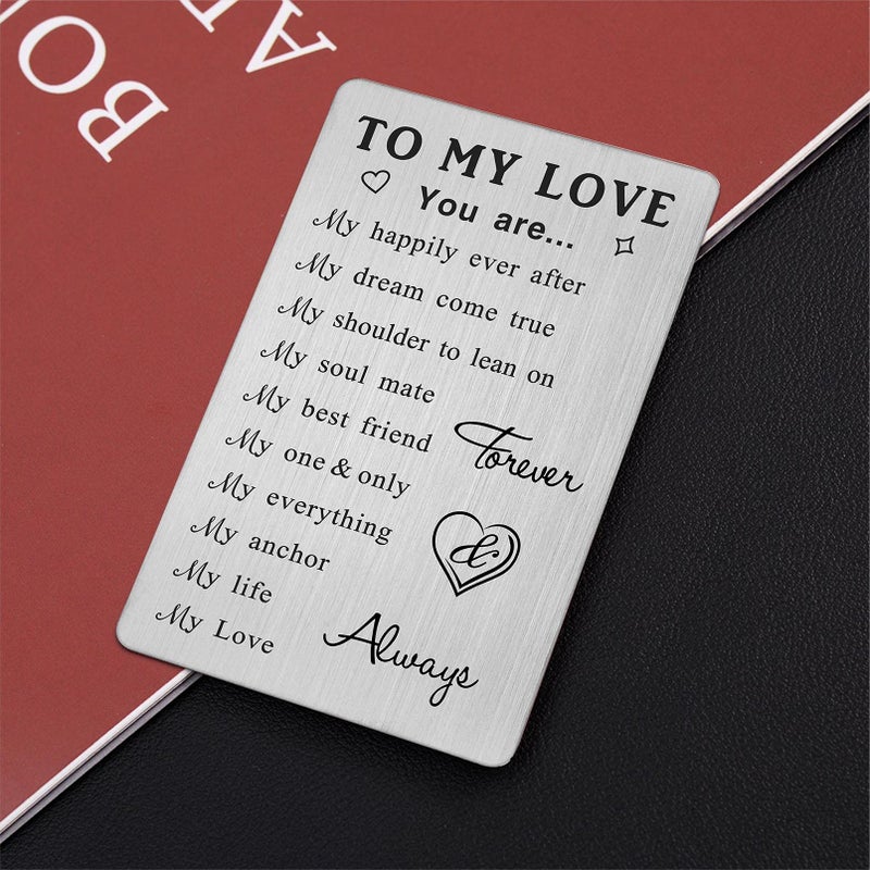 TANWIH To My Love Wallet Card Gifts  10 Reasons Why I Love You  Romantic Anniversary Cards Gift for Her Him  Wedding Christmas Presents - Image 4